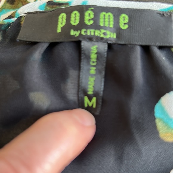 Poem by Citron Brown Floral Boho Tunic sz M - Picture 6 of 7